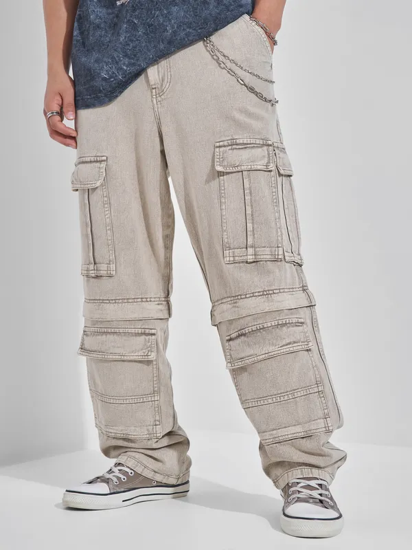 Highlander Men Grey Baggy Jeans