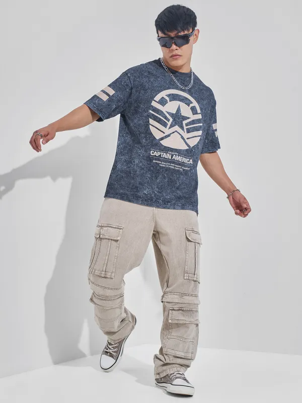 Highlander Men Grey Baggy Jeans