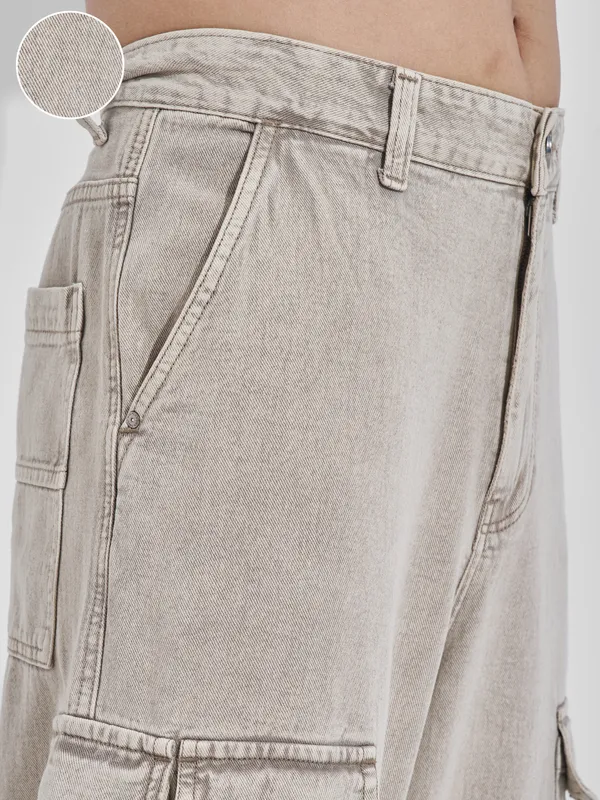 Highlander Men Grey Baggy Jeans