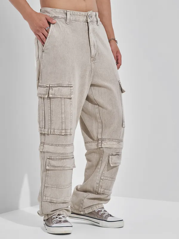 Highlander Men Grey Baggy Jeans