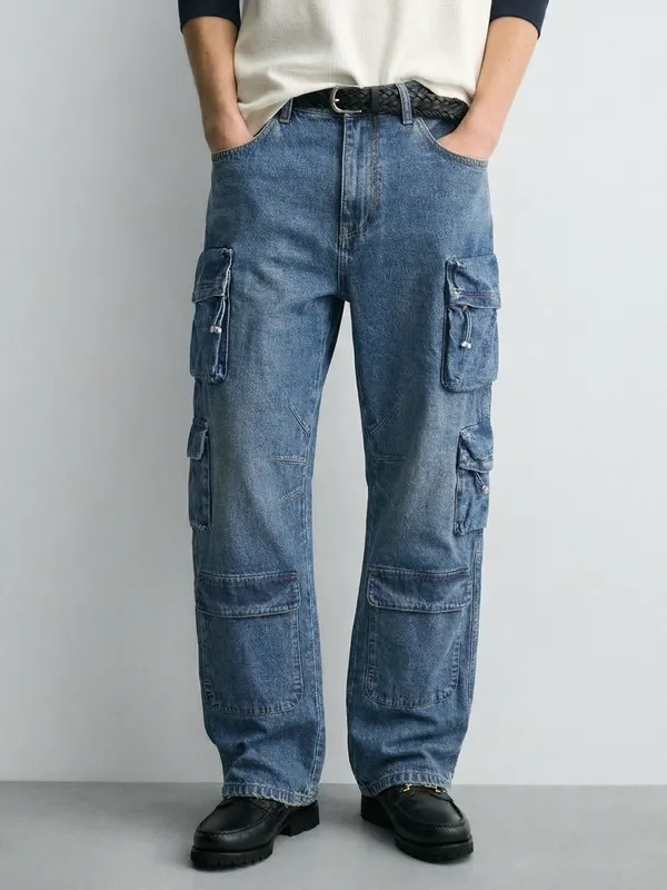 Highlander Men Blue Baggy Jeans