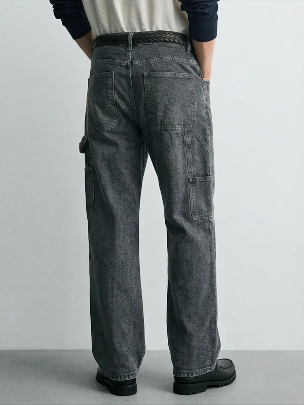 Highlander Men Grey Straight Fit Stretchable Jeans
