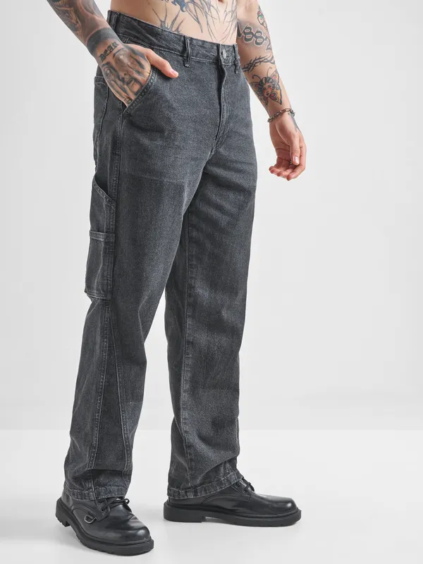 Highlander Men Grey Straight Fit Stretchable Jeans