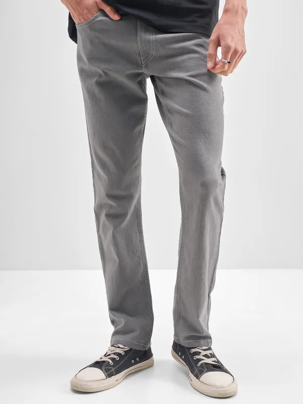 Highlander Men Grey Slim Fit Stretchable Jeans