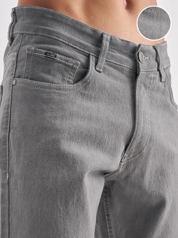 Highlander Men Grey Slim Fit Stretchable Jeans
