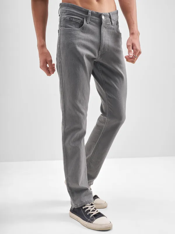 Highlander Men Grey Slim Fit Stretchable Jeans