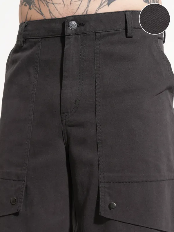 Highlander Men Grey Baggy Cargo Shorts