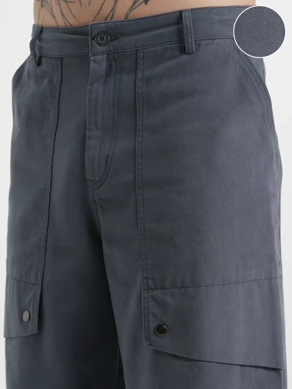 Highlander Men Blue Baggy Cargo Shorts