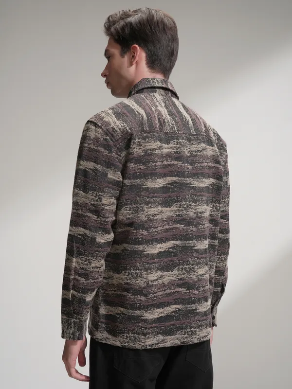 Highlander Men Black Printed Relaxed Fit Casual Shirt