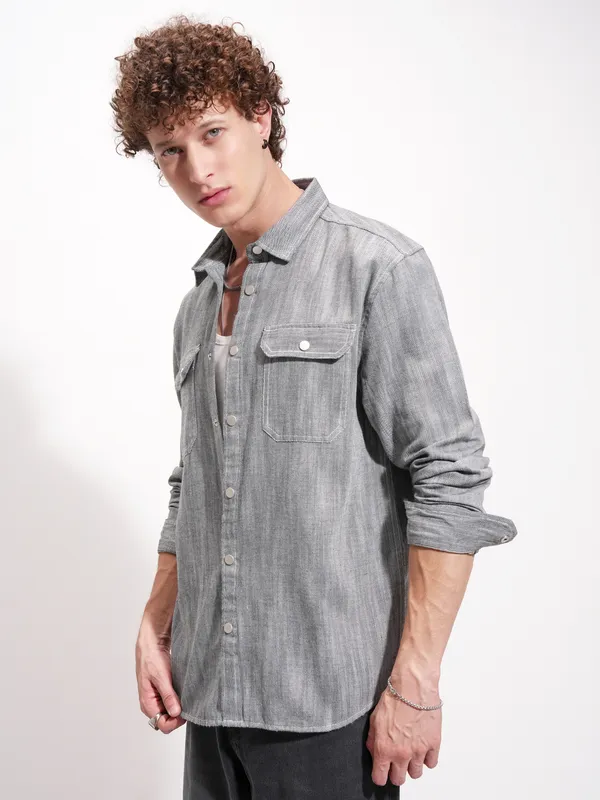 Men Oversized Fit Casual Shirt