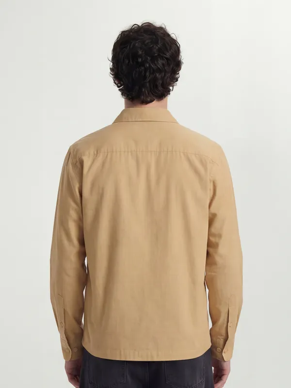 Highlander Men Orange Solid Oversized Fit Casual Shirt