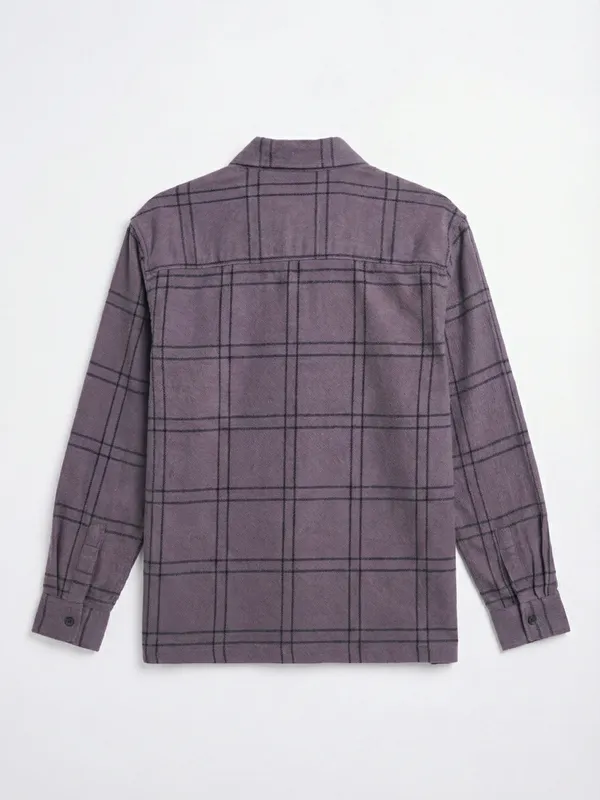 Highlander Men Purple Checked Relaxed Fit Casual Shirt