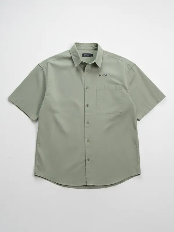 Highlander Men Green Printed Oversized Fit Casual Shirt