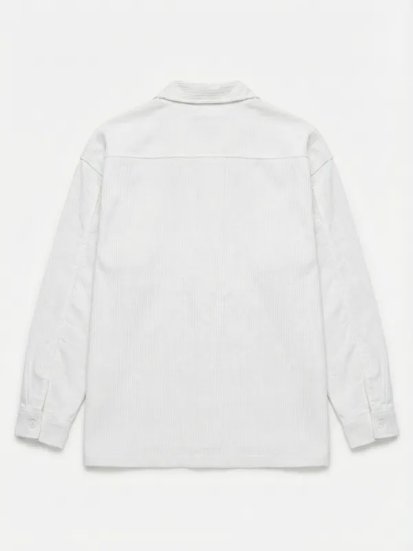 Highlander Men White Self Design Oversized Fit Casual Shirt