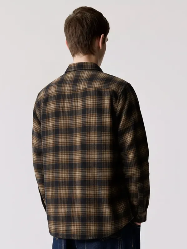 Highlander Men Brown Checked Oversized Fit Casual Shirt