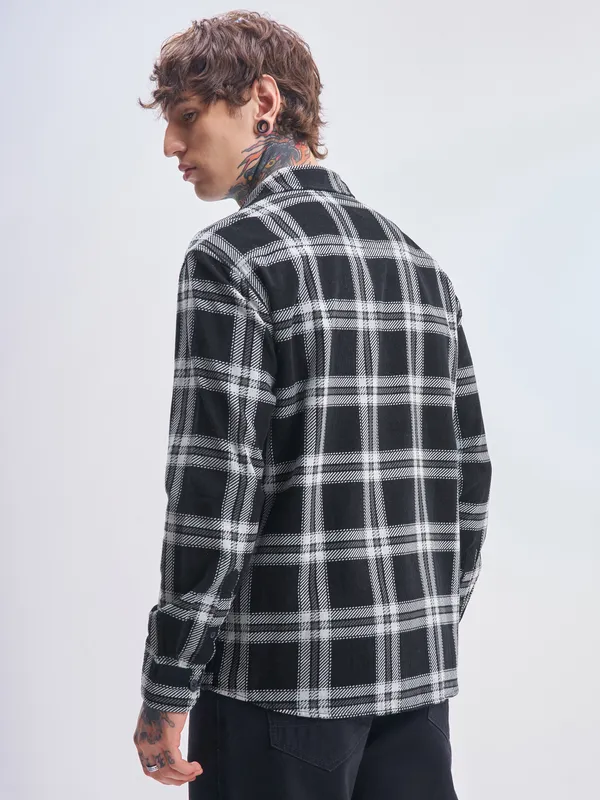 Highlander Men Black Checked Relaxed Fit Casual Shirt