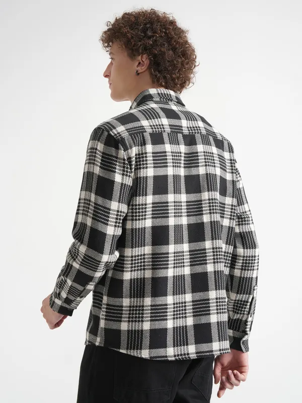 Highlander Men Black Checked Relaxed Fit Casual Shirt