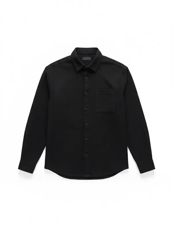 Highlander Men Black Solid Oversized Fit Casual Shirt