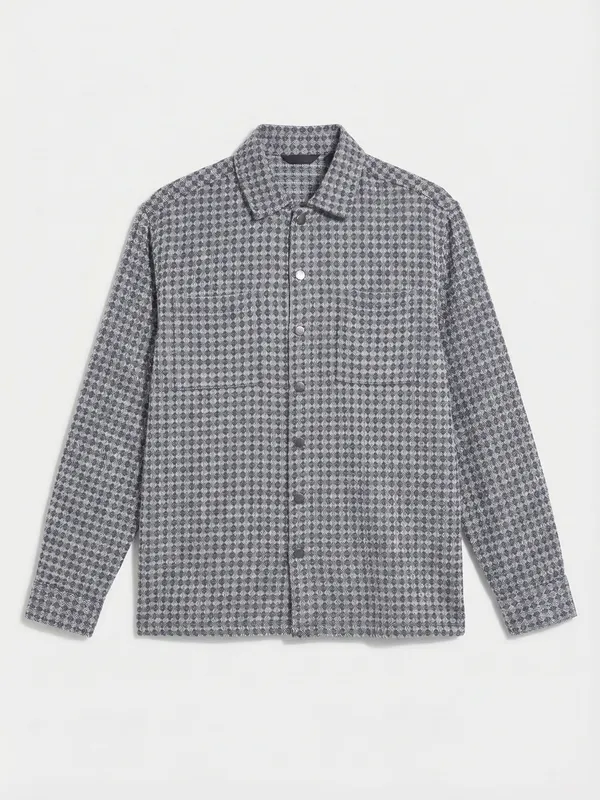 Highlander Men Grey Self Design Relaxed Fit Casual Shirt