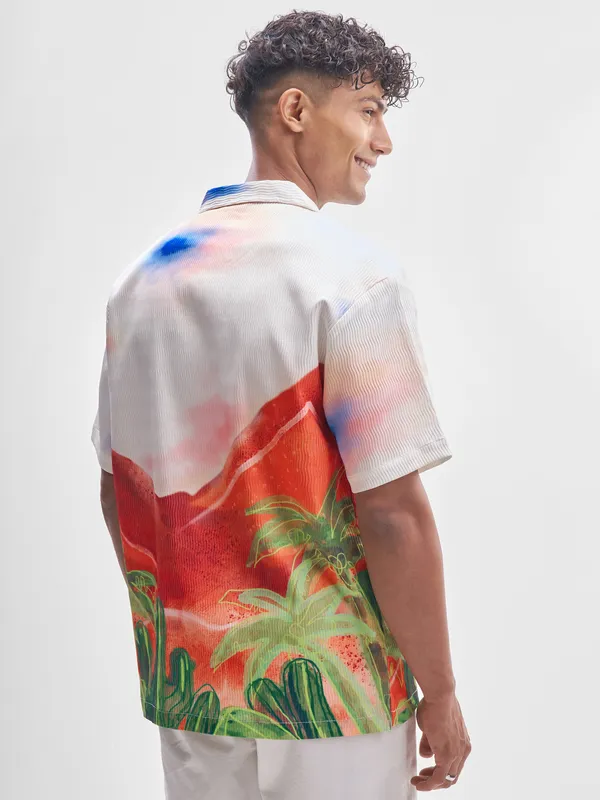 Highlander Men Multi Printed Oversized Fit Casual Shirt