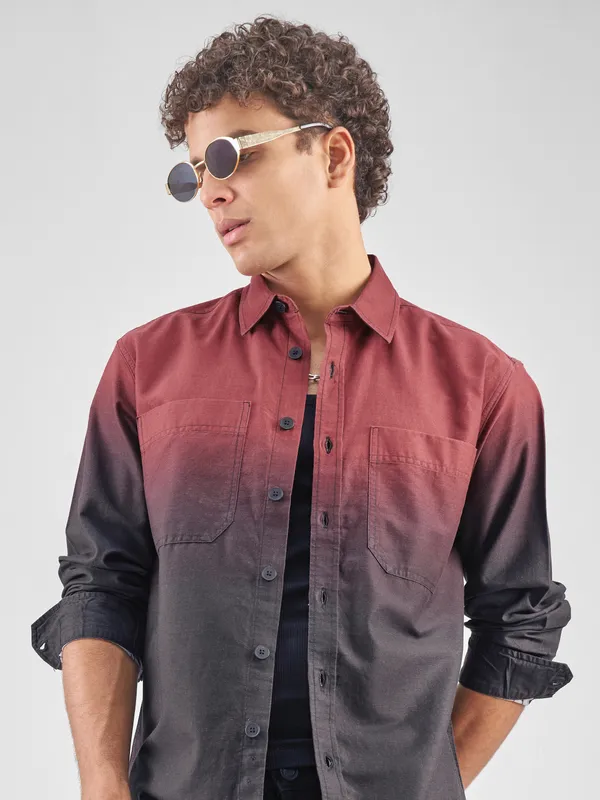 Highlander Men Black Colourblocked Oversized Fit Casual Shirt
