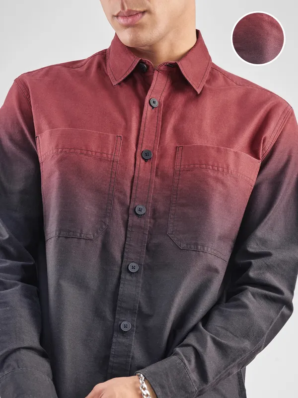 Highlander Men Black Colourblocked Oversized Fit Casual Shirt