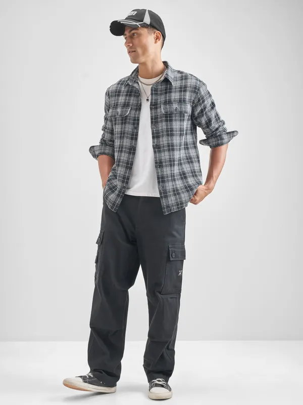 Highlander Men Checked Oversized Fit Casual Shirt