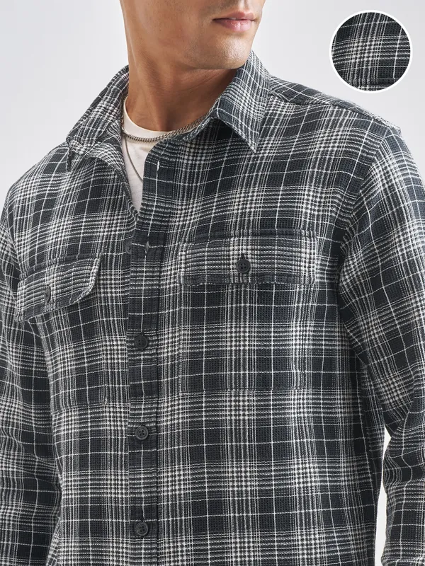 Highlander Men Checked Oversized Fit Casual Shirt