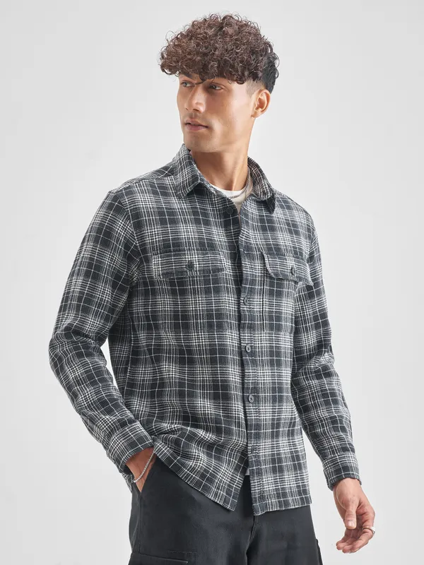 Highlander Men Checked Oversized Fit Casual Shirt