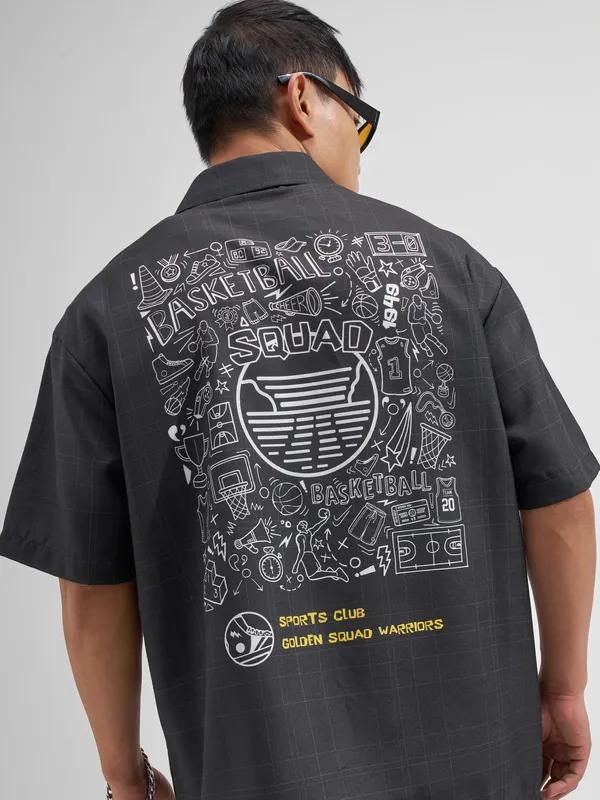 Highlander Men Black Printed Relaxed Fit Casual Shirt