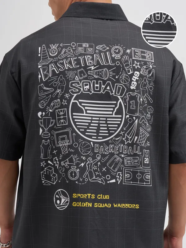 Highlander Men Black Printed Relaxed Fit Casual Shirt