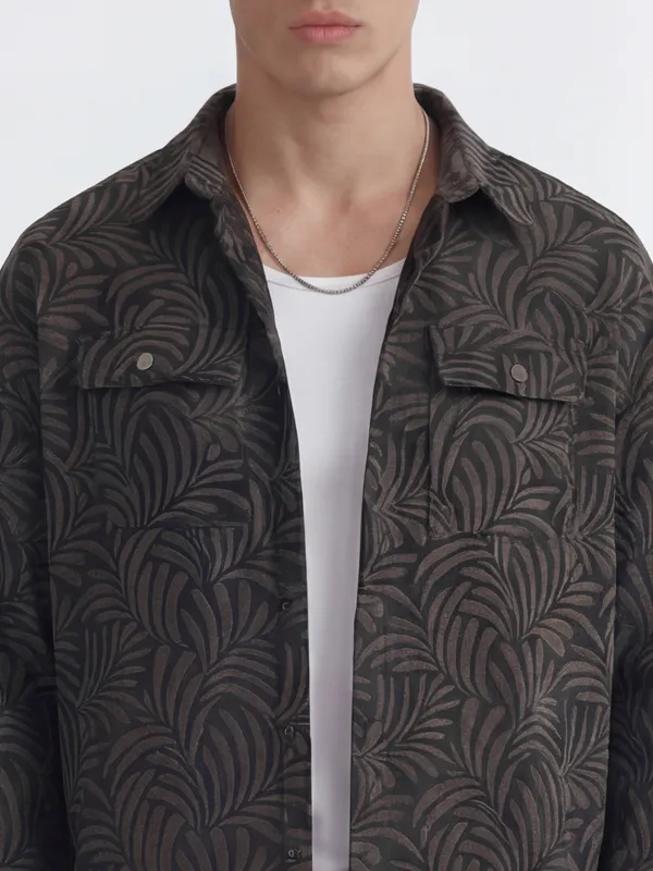 Highlander Men Black Printed Relaxed Fit Casual Shirt