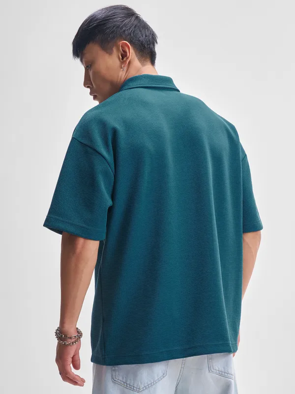 Self Design Polo Collar T-Shirt