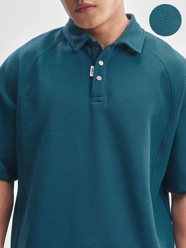 Self Design Polo Collar T-Shirt