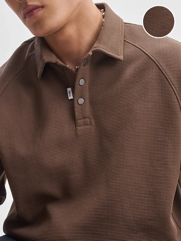 Self Design Polo Collar T-Shirt