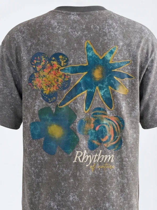 Men Printed Round Neck Oversized Fit T-Shirt