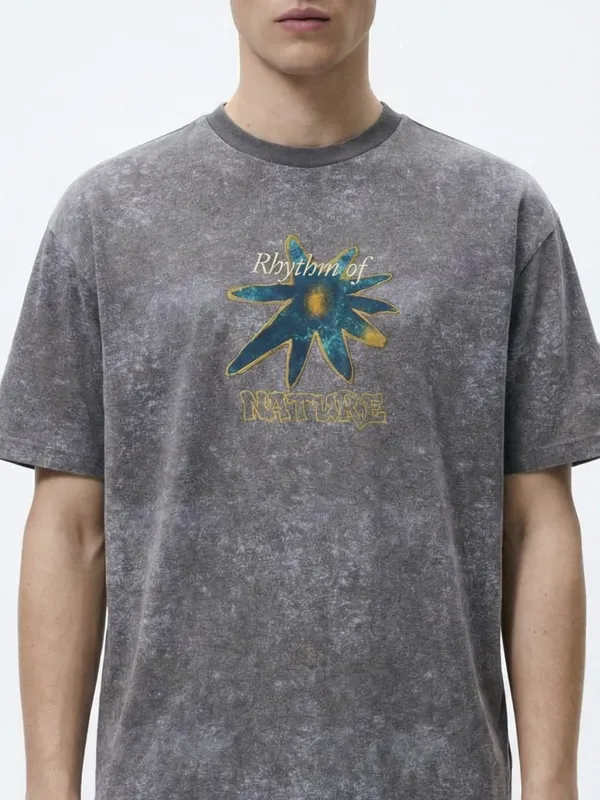 Men Printed Round Neck Oversized Fit T-Shirt