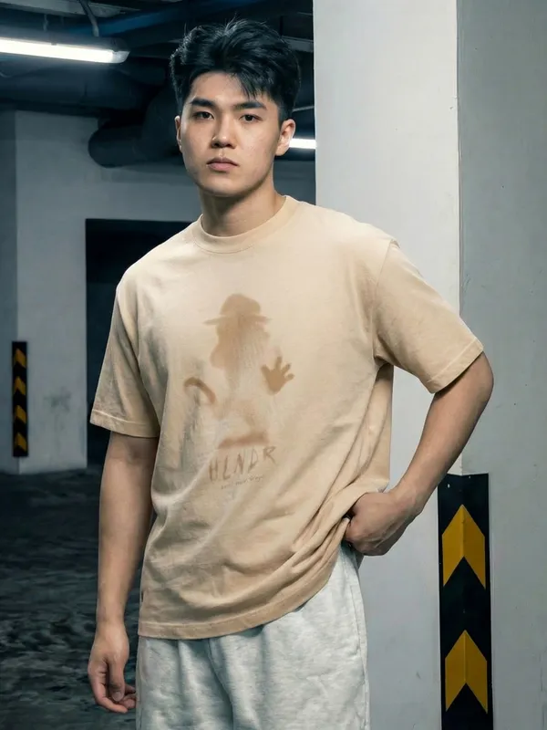 Highlander Men Tan Printed Round Neck T-Shirt