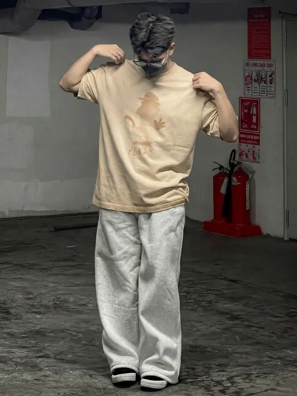 Highlander Men Tan Printed Round Neck T-Shirt