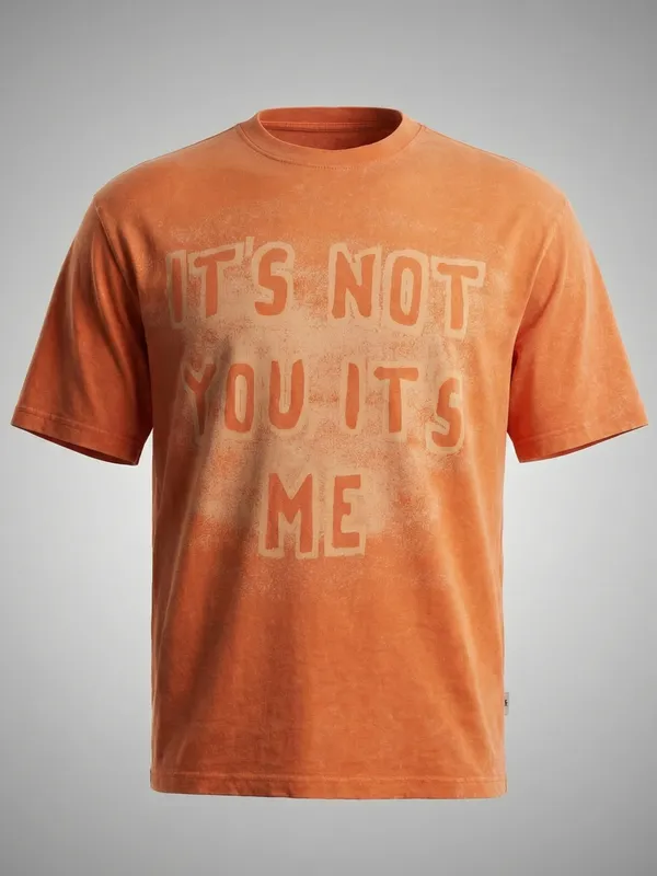 Highlander Men Orange Printed Round Neck T-Shirt