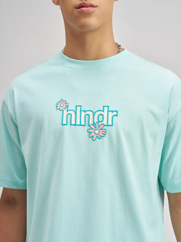 Highlander Men Blue Printed Round Neck T-Shirt