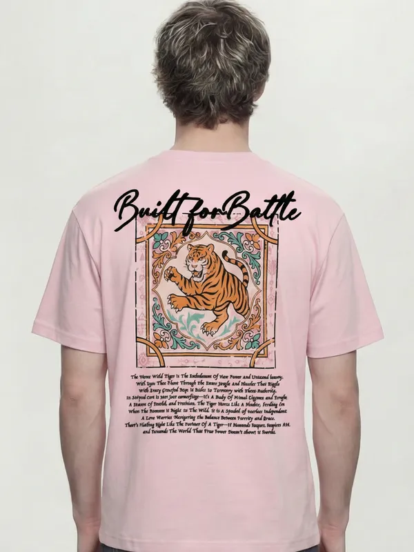 Highlander Men Pink Printed Round Neck  T-Shirt