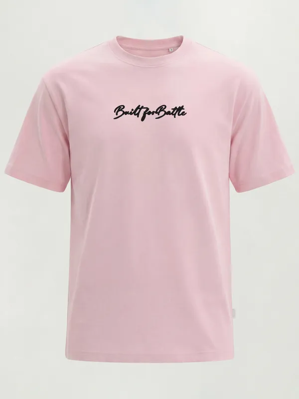 Highlander Men Pink Printed Round Neck  T-Shirt