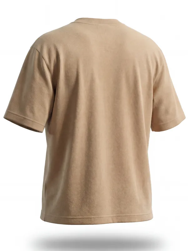Highlander Men Tan Printed Round Neck T-Shirt