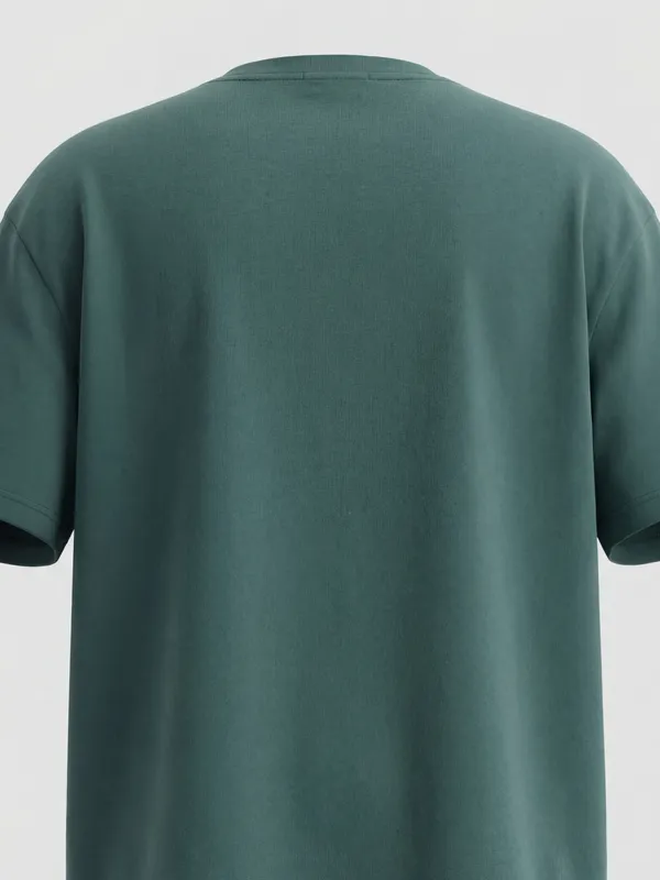 Highlander Men Teal Embroidered Round Neck T-Shirt