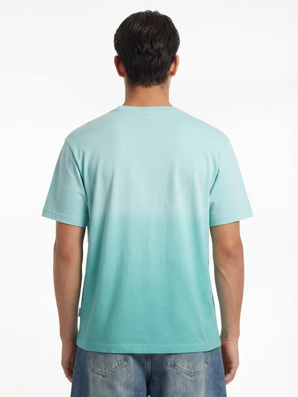 Highlander Men Blue Printed Round Neck T-Shirt