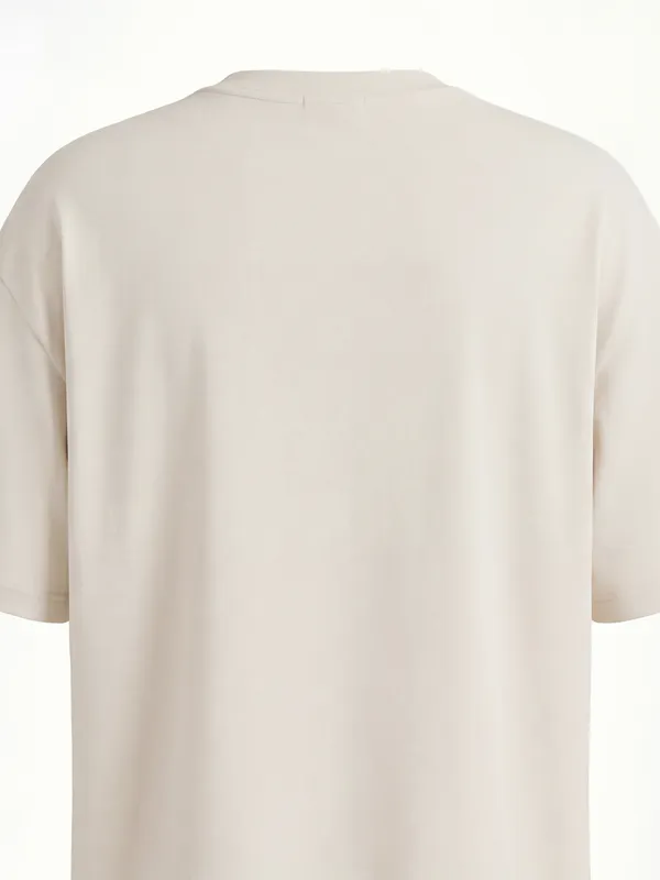 Highlander Men Cream Applique Round Neck T-Shirt