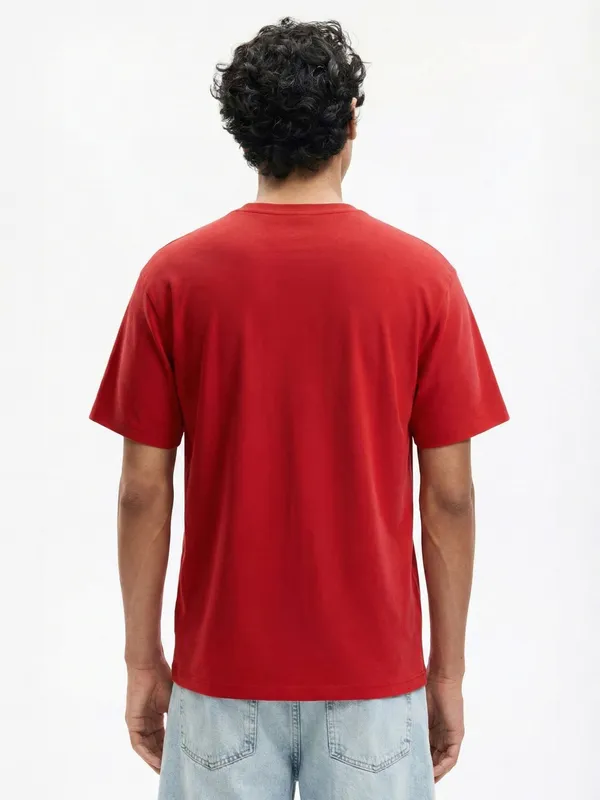 Highlander Men Red Printed Round Neck T-Shirt