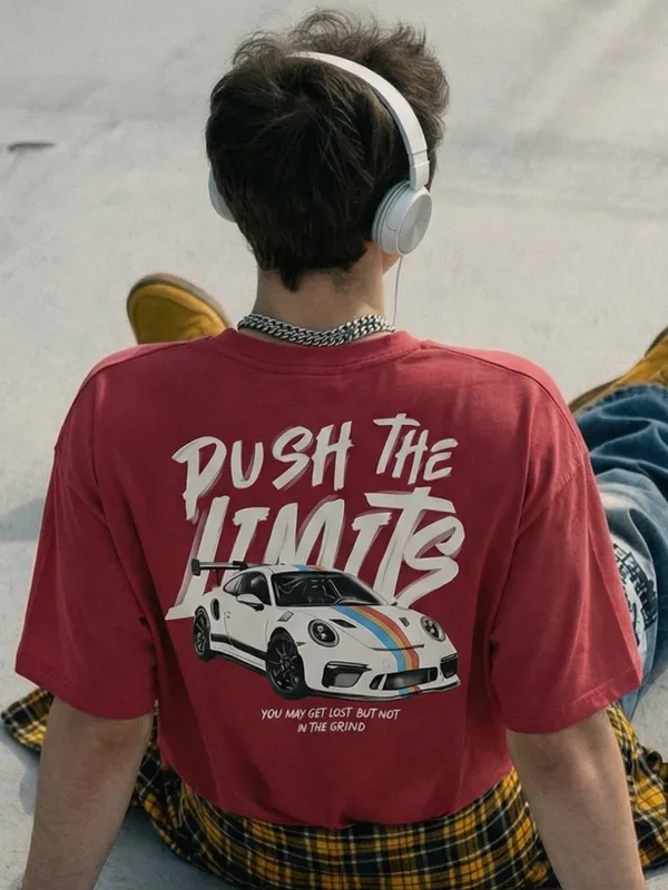 Highlander Men Maroon Printed Round Neck T-Shirt