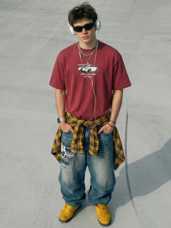 Highlander Men Maroon Printed Round Neck T-Shirt